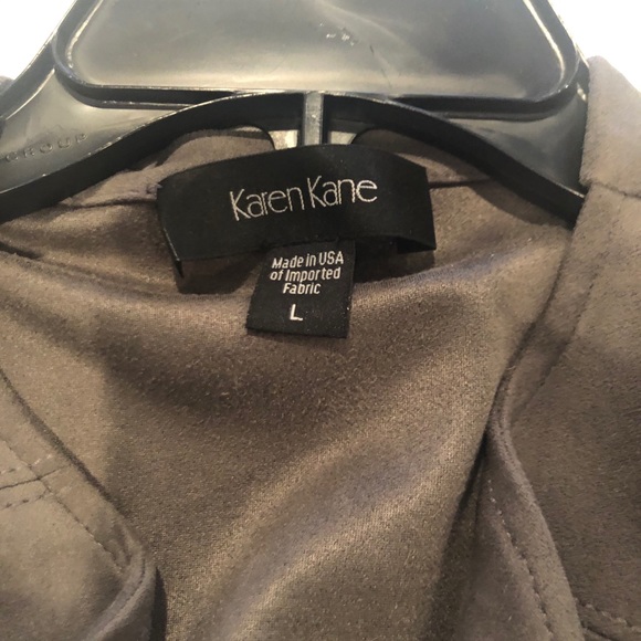 Grey faux suede jacket with fringe - Picture 5 of 5